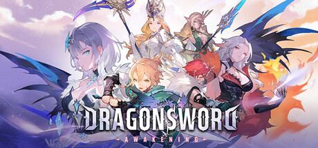 DragonSword Awakening promotional artwork showing the anime fantasy cast